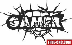 Gamer wall decor cliparts - Download free dxf for cnc plasma cutting