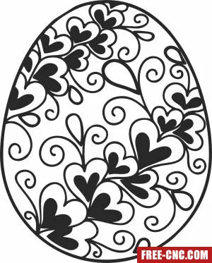 Easter egg hearts clipart - Download free dxf for cnc plasma cutting