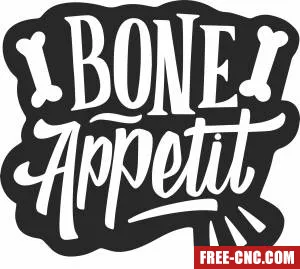 Bone appetit halloween clipart - Free dxf files ready to cut