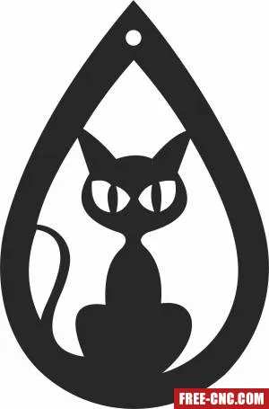 Ornament halloween cat - Download free dxf for cnc plasma cutting