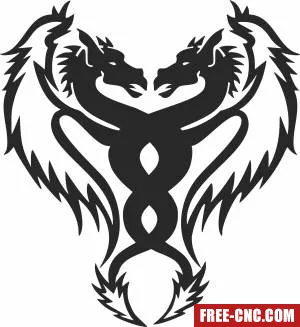 Dragons cliparts - Download free dxf for cnc plasma cutting