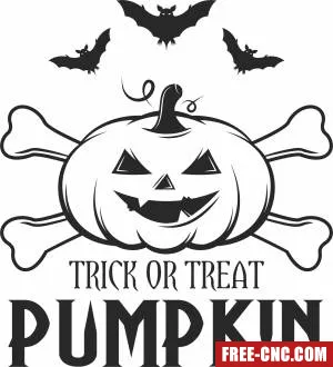 Halloween trick or treat clipart - Free dxf for laser cutting and plasma