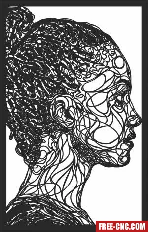 Woman lines art cliparts - Free dxf download