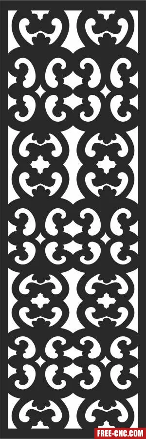 Decorative pattern screen door - Free dxf files ready to cut