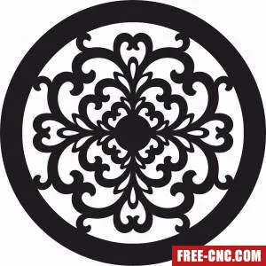 Mandala pattern floral wall decor - free dxf download