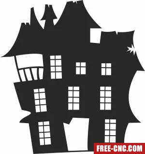 Scary halloween house - Download free dxf for cnc plasma cutting