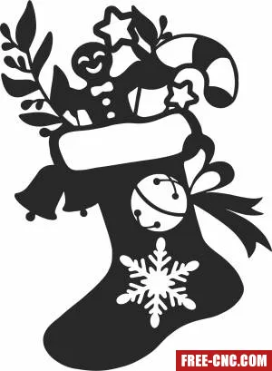 Christmas sock decor - Download free dxf for cnc plasma cutting