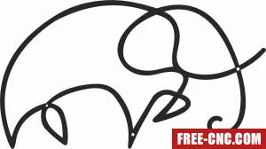 Elephant wall art - Free dxf for laser cutting and plasma