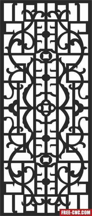 Screen door decorative wall pattern decorative door - Download free dxf for cnc plasma cutting