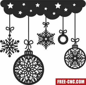Christmas ornaments flakes gifts clipart - Download free dxf for cnc plasma cutting