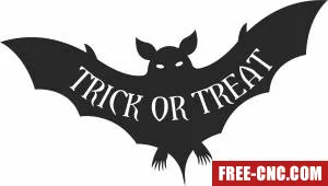 Trick or treat bat halloween clipart - Download free dxf for cnc plasma cutting