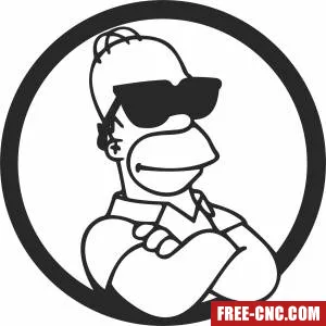 Homero jay simpson clipart - Free dxf for laser cutting and plasma