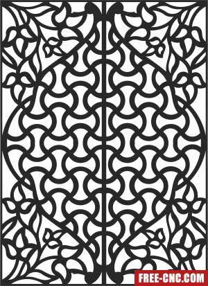 Door wall decorative wall screen - Free dxf for laser cutting and plasma