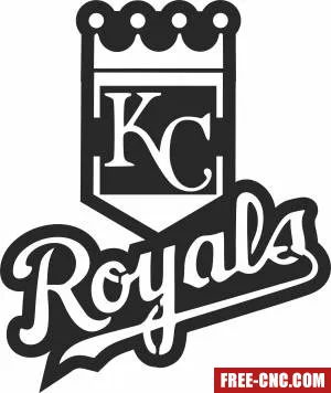 Kansas city royals crown mlb baseball logo - Free dxf download