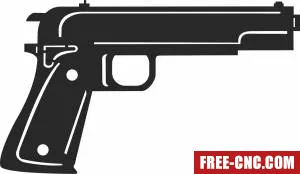 Weapon armed gun cliparts - Free dxf for laser cutting and plasma