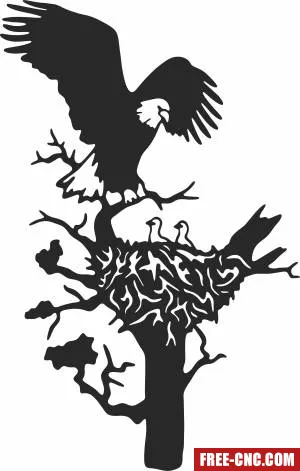 Eagle nest wild cliparts - Free dxf download