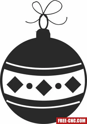 Christmas tree ball clipart - Free dxf for laser cutting and plasma