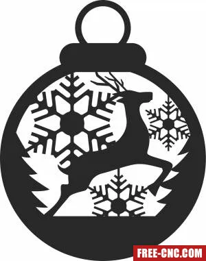 Christmas deer ornament ball - Download free dxf for cnc plasma cutting