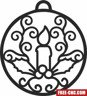 Christmas candle ornament - Free dxf for laser cutting and plasma