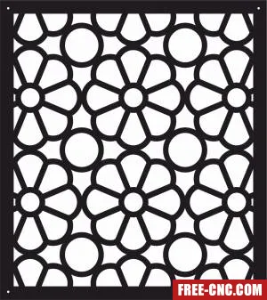 Decorative panel floral screen pattern art - Download free dxf for cnc plasma cutting
