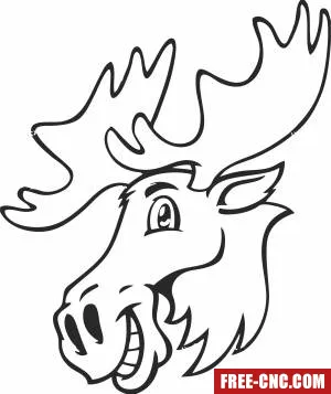 Moose head cliparts - Free dxf download