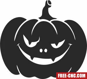 Halloween scary pumpkin - Free dxf files ready to cut