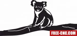 Koala on branch - Free dxf files ready to cut