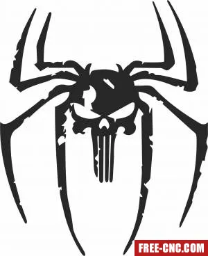 Spider skull cliparts - Download free dxf for cnc plasma cutting