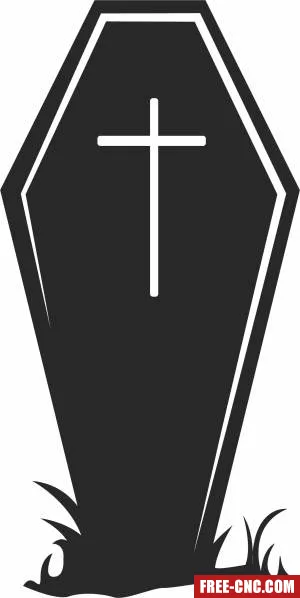 Coffin halloween clipart - Download free dxf for cnc plasma cutting