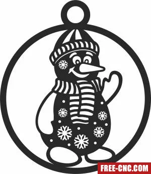 Christmas snowman ornament - Download free dxf for cnc plasma cutting