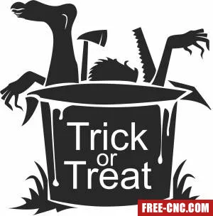 Trick or treat halloween clipart - Free dxf files ready to cut