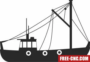 Fishing ship boat clipart - Free dxf download