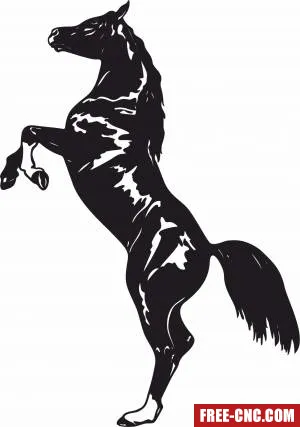 Horse rearing clipart - Download free dxf for cnc plasma cutting
