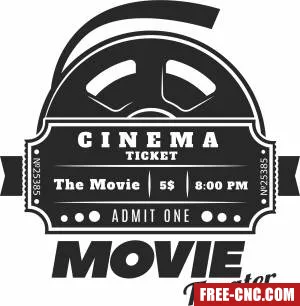 Cinema movies logo sign - Free dxf files ready to cut