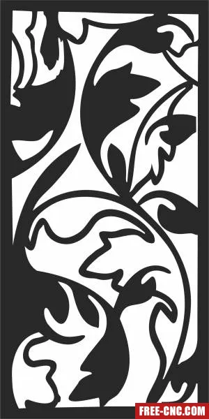 Floral decorative pattern panel wall screen - Free dxf files ready to cut