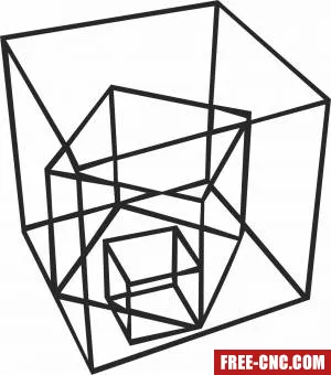 Geometric polygon cube - Free dxf for laser cutting and plasma