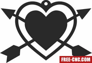 Heart arrows ornament - Download free dxf for cnc plasma cutting