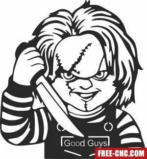 Chucky halloween cliparts - Download free dxf for cnc plasma cutting