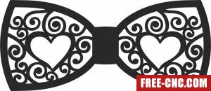 Bow tie with hearts - Free dxf files ready to cut