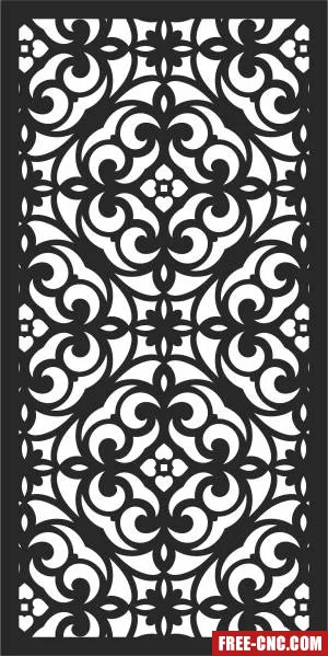 Door decorative pattern wall screen - Free dxf files ready to cut