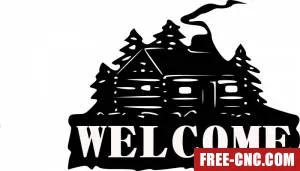 Welcome house sign - free dxf download