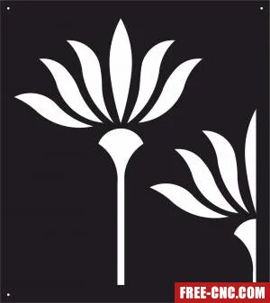 Decorative panel flower screen pattern clipart - Free dxf for laser cutting and plasma