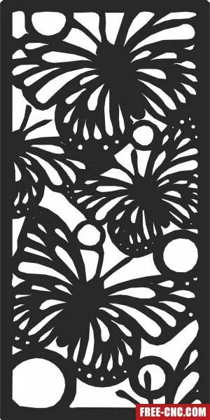 Pattern screen wall decorative wall door screen - Free dxf for laser cutting and plasma