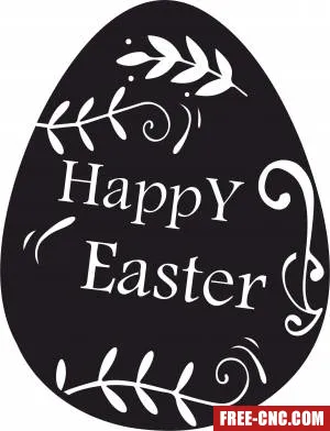 Happy easter egg design - Free dxf files ready to cut