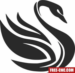 Swan cliparts - Free dxf for laser cutting and plasma