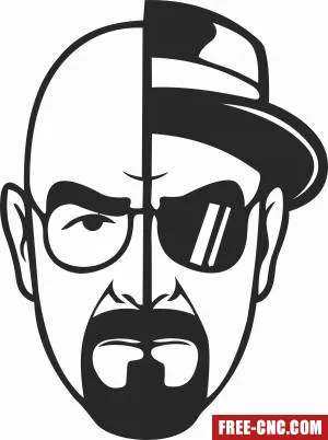 Walter white heisenberg clipart - Free dxf files ready to cut