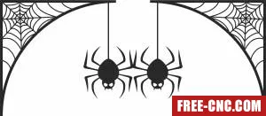 Halloween spider web corner clipart - Free dxf download