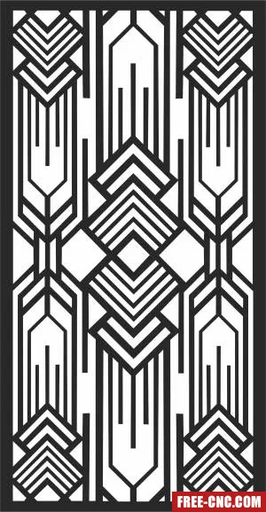 Decorative wall door geometric panel - Free dxf files ready to cut