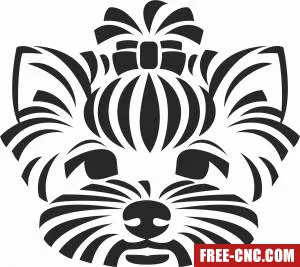 Lovely dog tribal clipart - Download free dxf for cnc plasma cutting