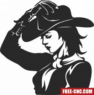 Cowgirl cliparts - Free dxf for laser cutting and plasma